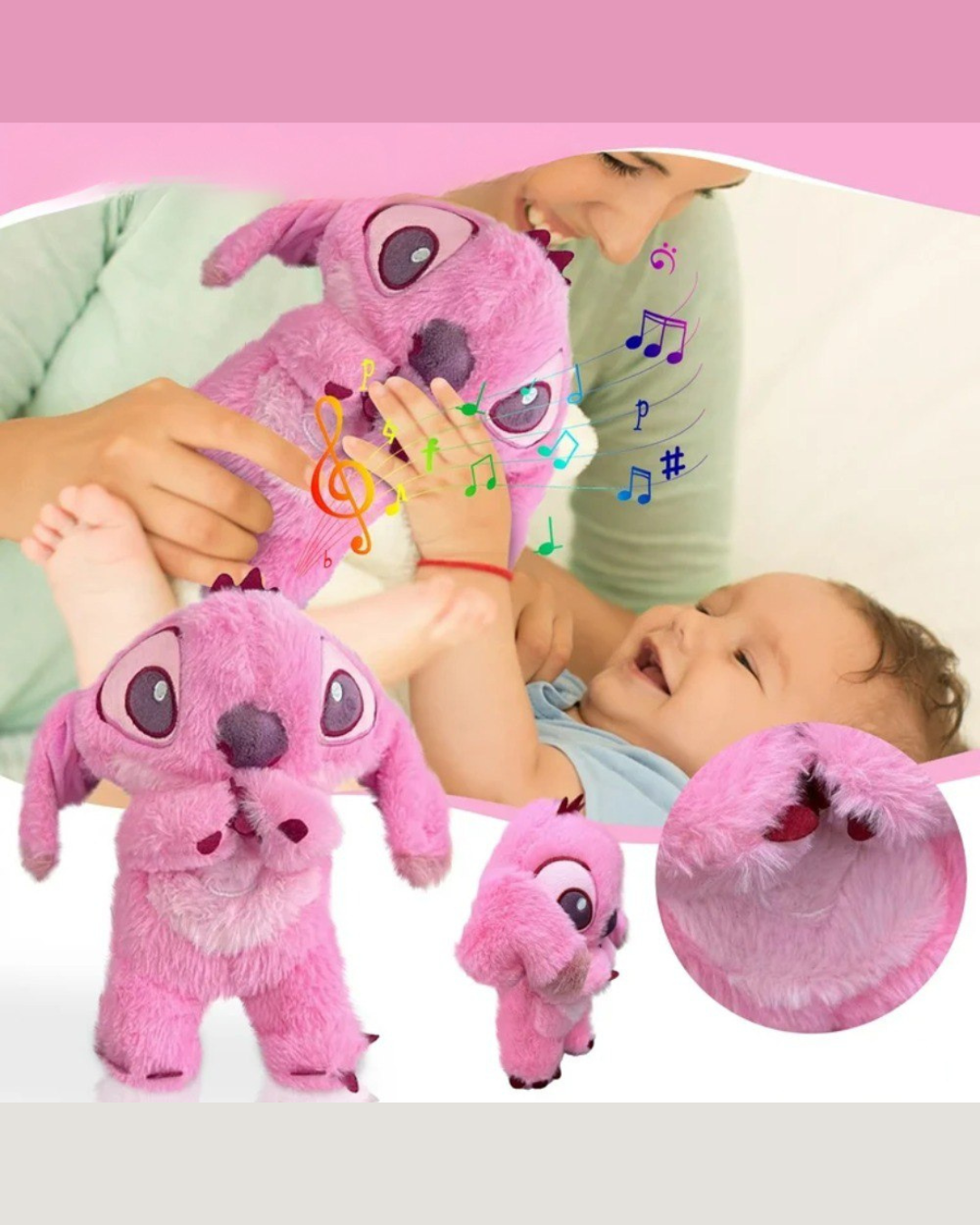 Stich Peluche Rosado Que Respira